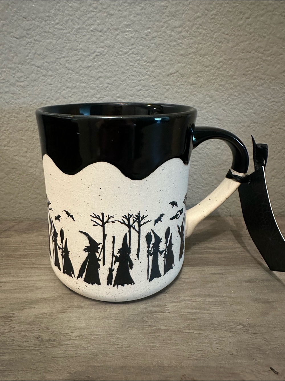 Cobwebs & Cauldrons Black Witch Silhouette Ceramic Mug